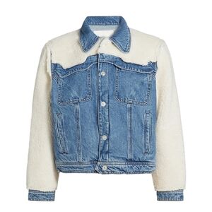 NWT Mother Superior The Backbend Faux Shearling Denim Jacket | Women’s L